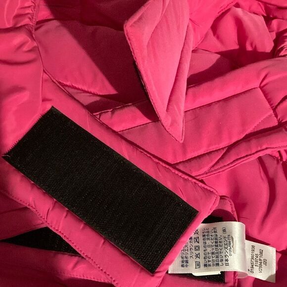 Land’s End Dog Puffer Quilted Vest adjustable Velcro rare Deep Pink Size Large - Picture 9 of 16